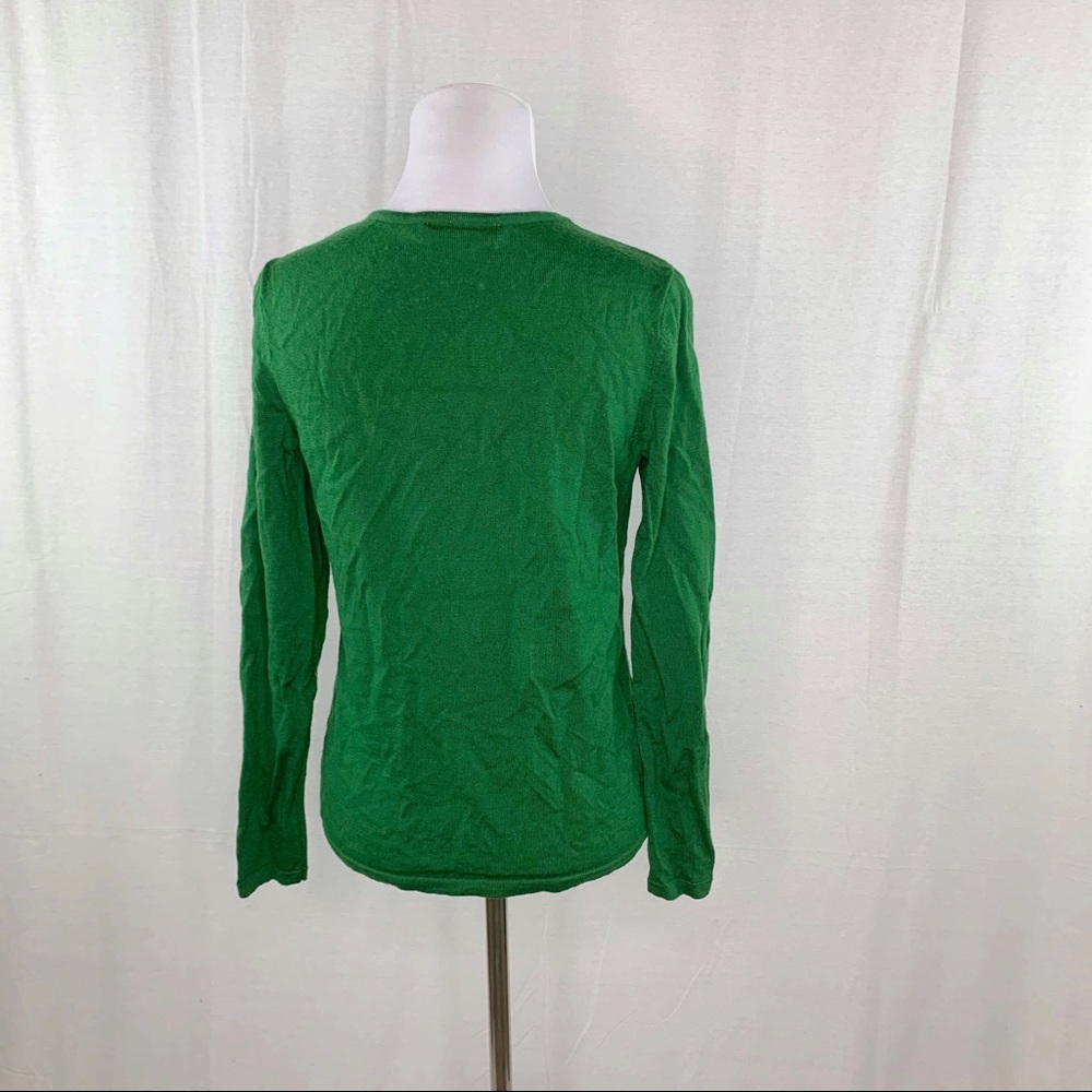 Pendleton green v-neck merino wool sweater - Picture 6 of 12